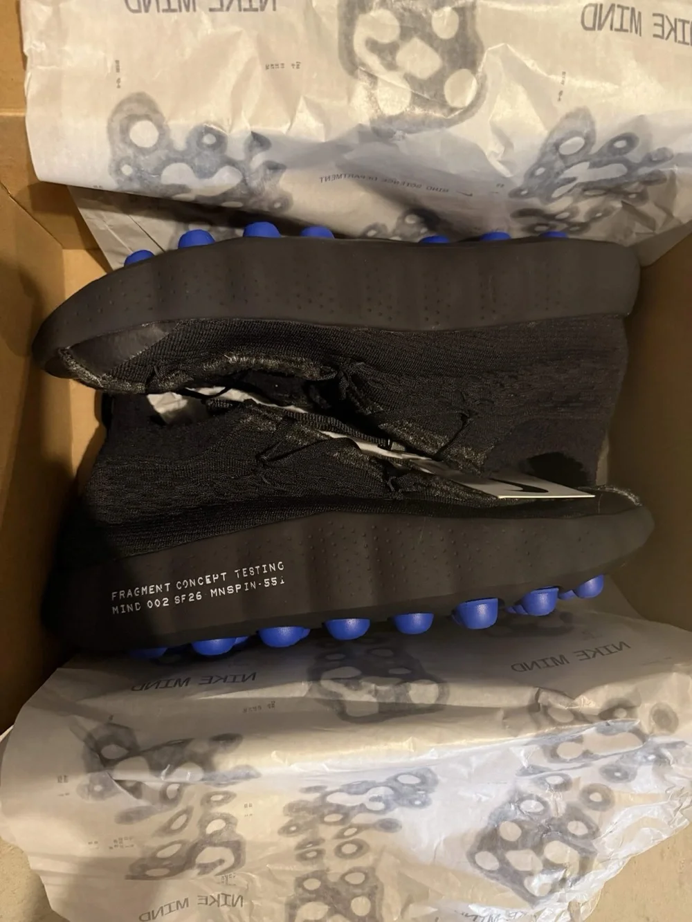 Nike x Fragment Mind 002 Black Sneakers Size 10